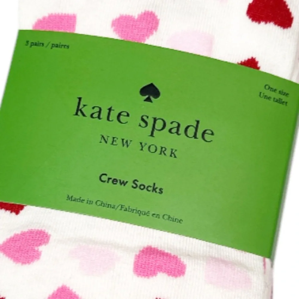 NEW Kate Spade VALENTINE’S Crew Socks Set/3
